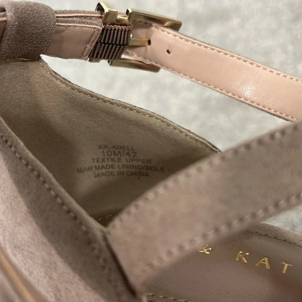 Kelly & Katie Size 10 Taupe Brown Adell Espadrille Sandal Wedges Heels